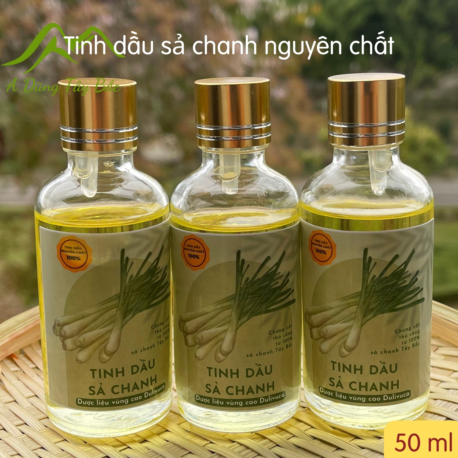 Tinh dầu sả chanh nguyên chất, chưng cất thủ công. Tinh dầu xả chanh xông phòng, xịt phòng, treo xe ô tô