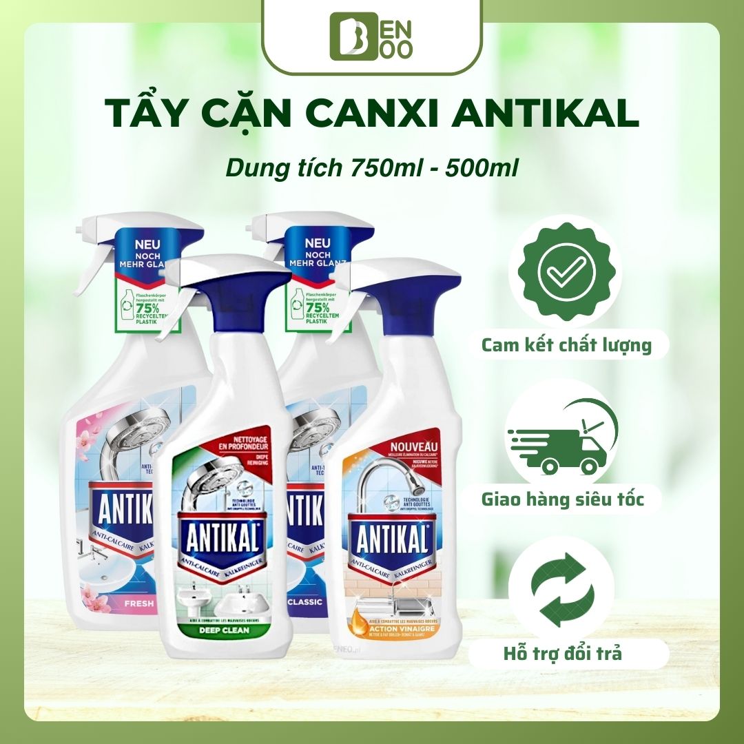Chai xịt tẩy rửa đa năng Antikal 500ml tẩy cặn canxi nhà tắm, vệ sinh và chống ăn mòn inox, hương thơm dễ chịu - Hàng nhập khẩu Đức