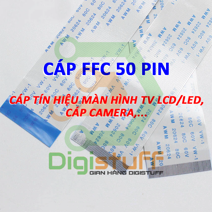 Cáp phẳng 50 chân thay cáp màn hình Ti vi TV LCD / LED, cáp laptop Sony Vaio có mã Xinya CviLux HAMBURG-SH-HF High-Tek JI-HAW AWM 20706 20798 2896 20861 20696 ...