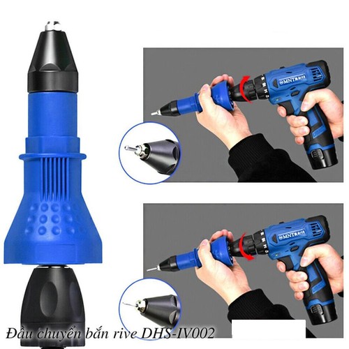 Bộ chuyển đổi Đầu rút rive - đầu rút đinh tán gắn máy khoan tiện lợi