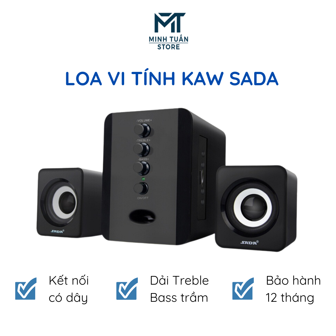 Bộ 3 Loa Vi Tính Gaming SADA D221, Thiết Kế Đôi Mắt Led, Âm Thanh Siêu Trầm - Hàng chính hãng, bảo hành 1 đổi 1 - Mẫu mới 2022