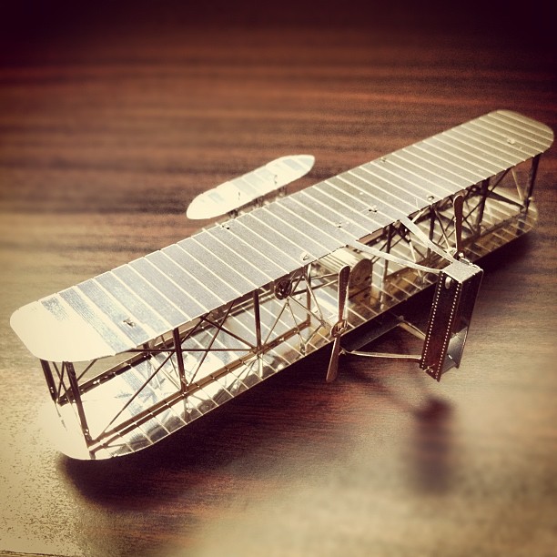 Mô Hình 3D Kim Loại Lắp Ráp Máy Bay Wright Flyer 1903 [Chưa Lắp]