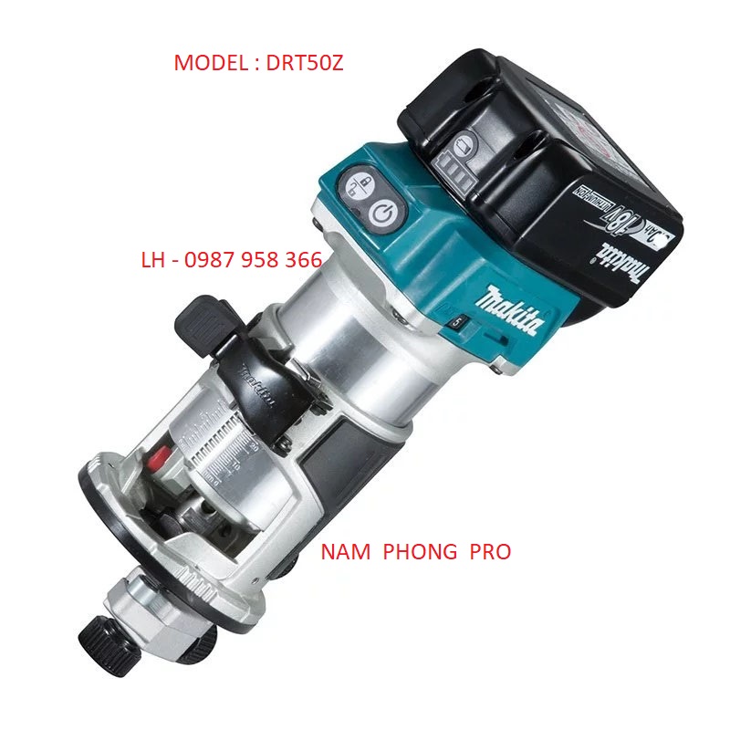 Máy phay gỗ dùng pin makita drt50z