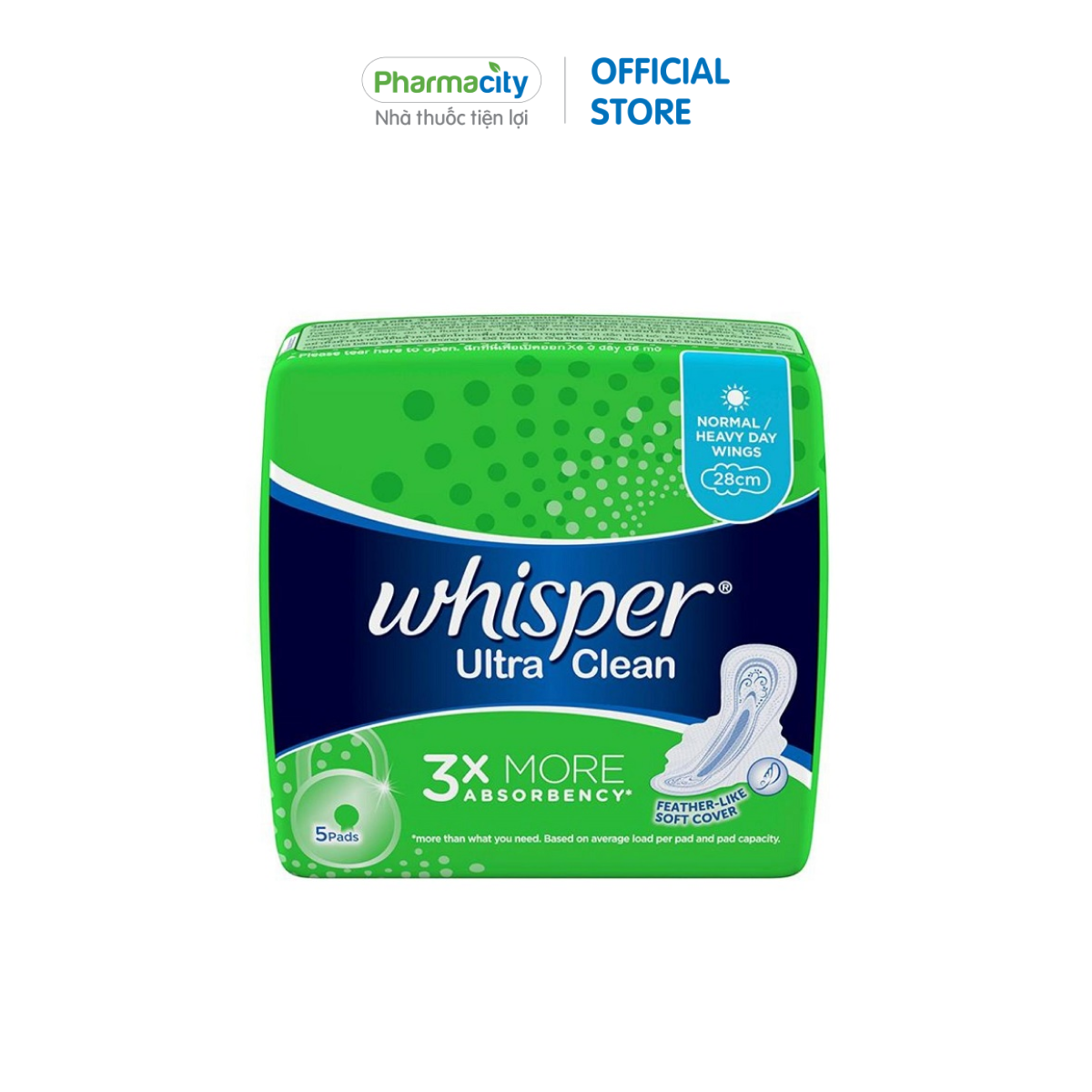Băng vệ sinh siêu mỏng cánh Whisper Ultra Clean 5 miếng gói