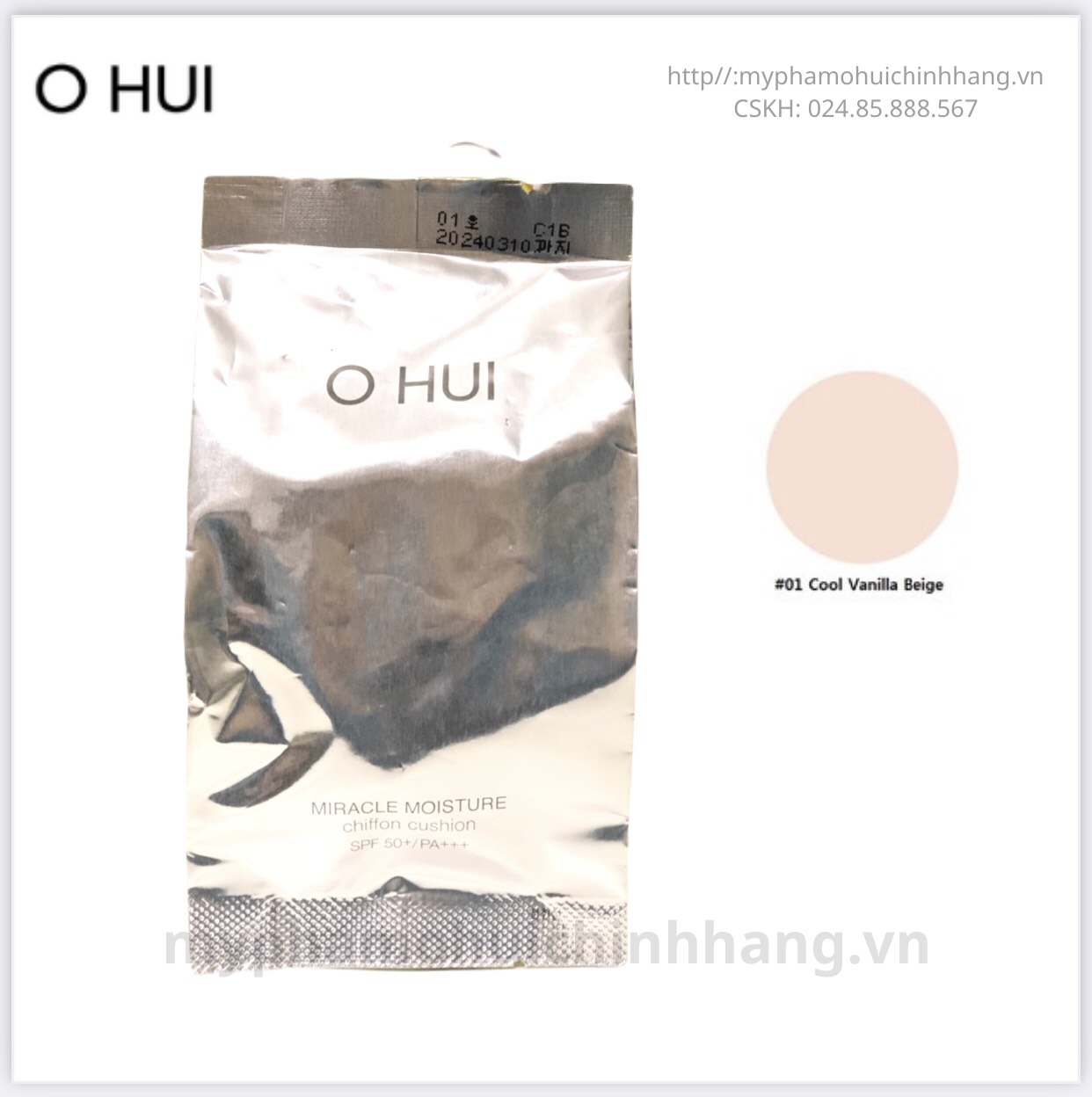 Xả hàng giá sỉ Lõi Phấn Nước Ohui Miracle Moisture Chiffon Cushion 15gr Cấp Ẩm Giữ Da Trắng Hồng Căng Mịn