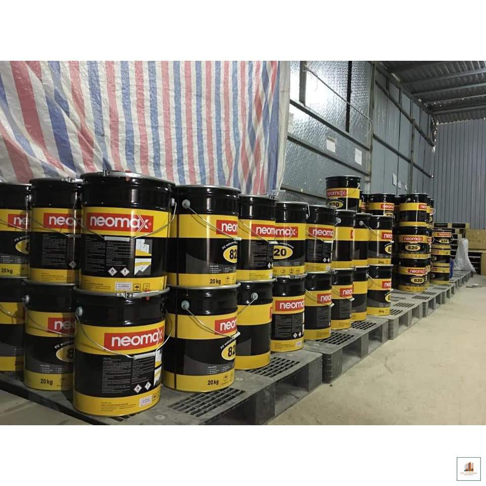 Neomax 820 thùng 8kg - Chất chống thấm gốc polyurethane dành cho mái nhà, nhà vệ sinh, ban công