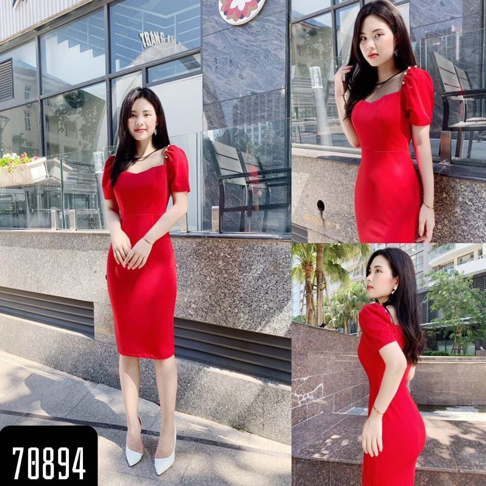 Đầm ôm dự tiệc kết cườm dễ thương