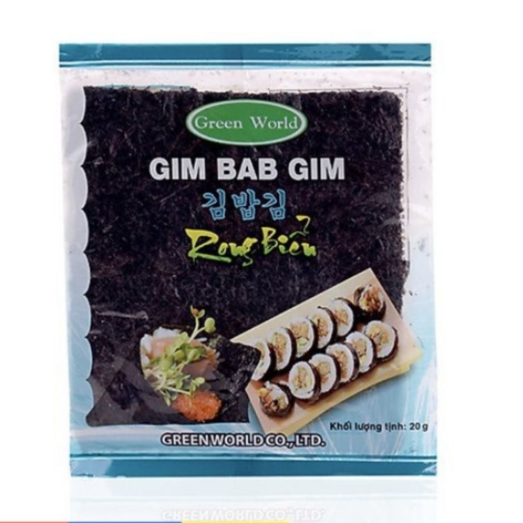 Rong Biển Gim Bab Gim Hàn Quốc 20gr*10 lá/ Rong Biển Shushi/ Rong biển Kim bắp/ Rong Biển cuộn cơm Hàn Quốc