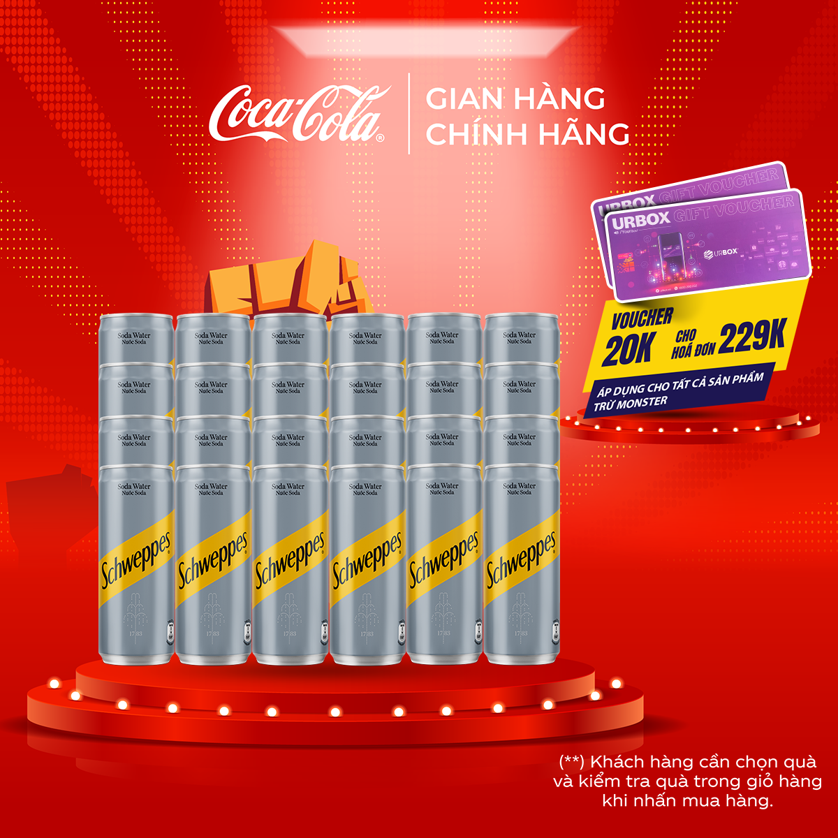 [HOẢ TỐC HCM] Lốc 24 Lon Nước giải khát Schweppes Nước Soda 320ml/Lon Sale 15.4 Coca-Cola Chính Hãng