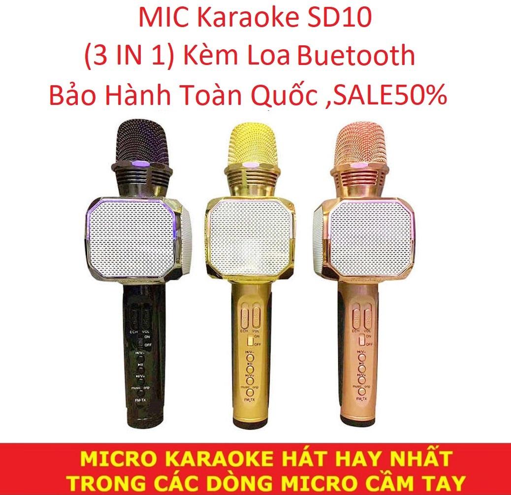 Micro Hát Karaoke Kèm Loa Bluetooth, Mic karaoke SD10 kết nối Bluetooth, Dòng Mic Mới, Chất Lượng Âm Thanh Cực Đỉnh, Cực Hay, Cực Rõ, Giảm Giá Cực Sốc, Chất Lượng Âm Thanh Sống Động, (Model 2020) – BH 12 Tháng