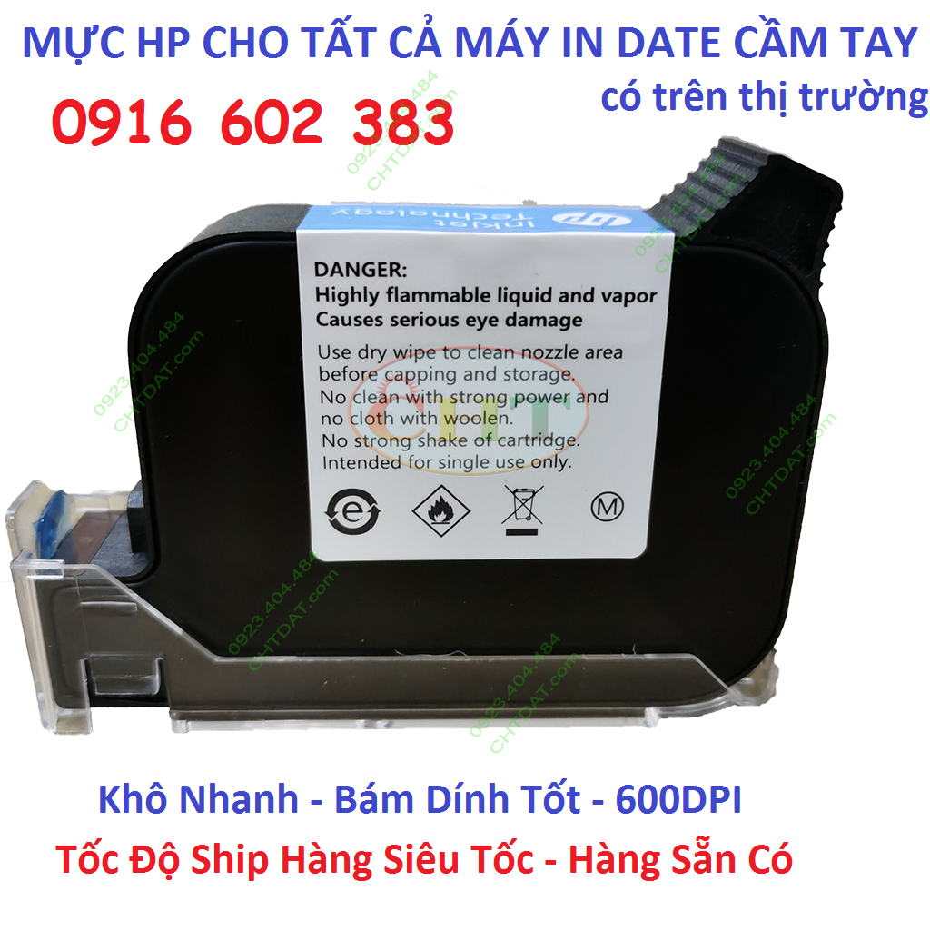 Hộp mực máy in date cầm tay - Mực HP chất lượng cao - In khô