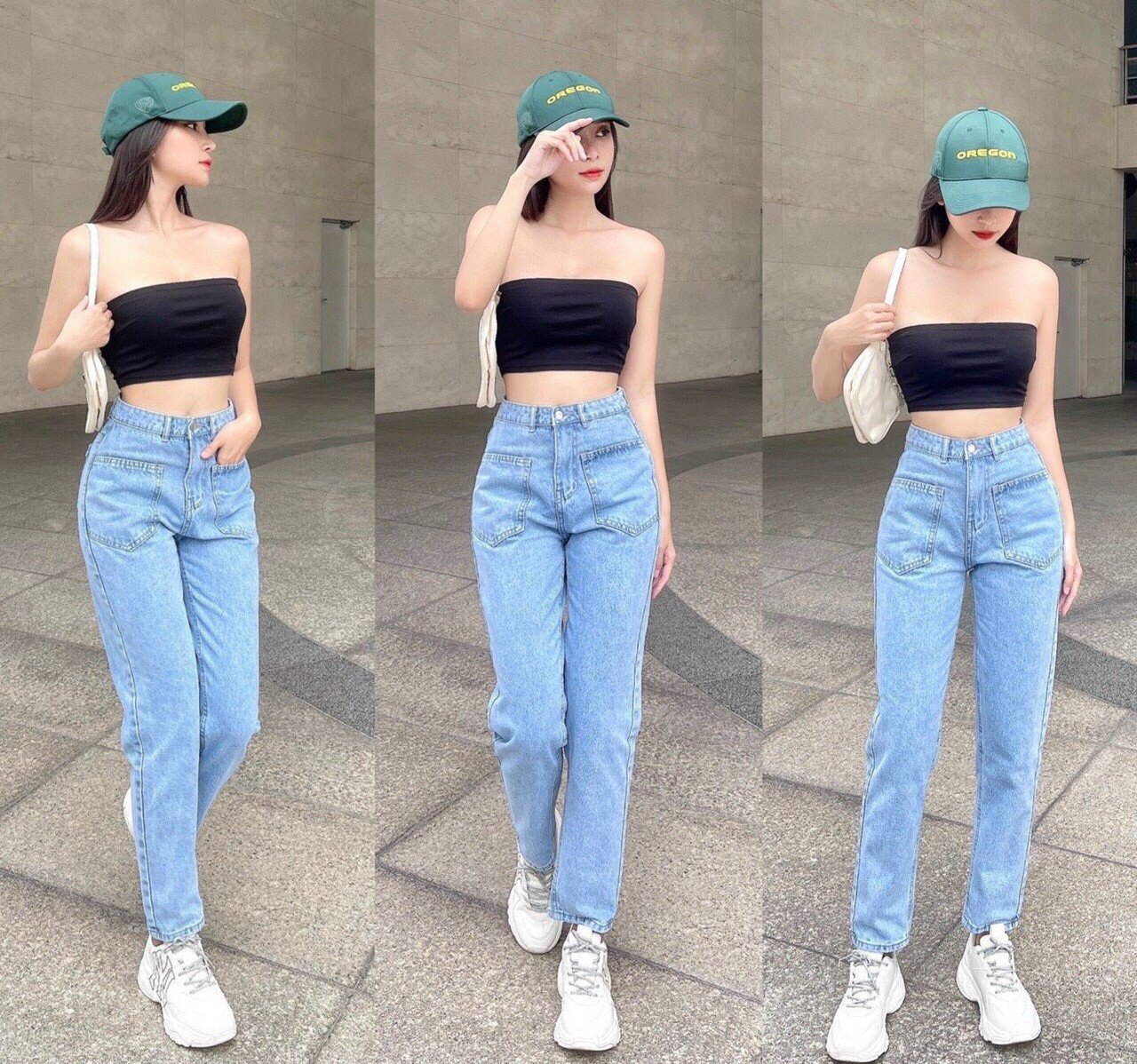 Quần jean baggy lưng cao chuẩn form dáng Q10