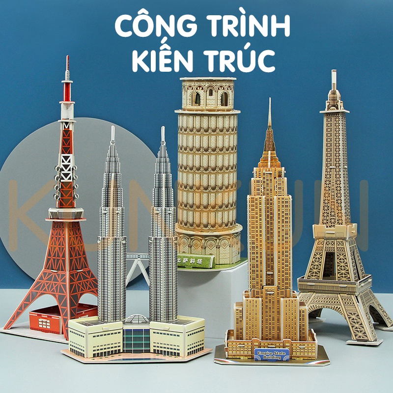 Mô hình giấy 3d tự lắp ráp - mô hình kì quan thế giới