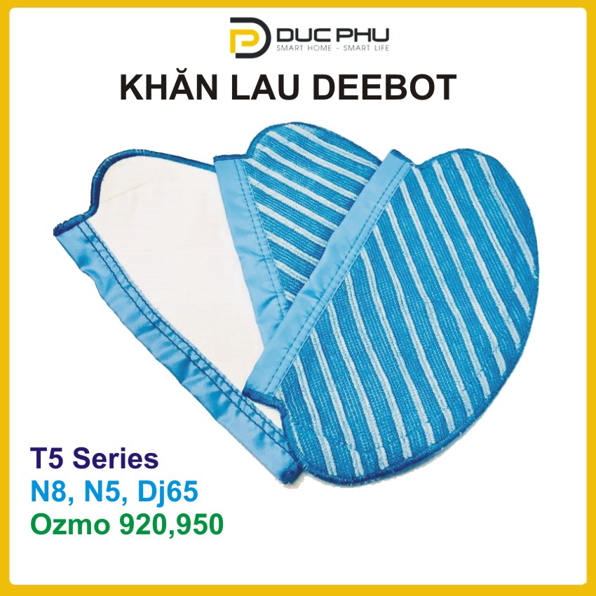 Phụ kiện khăn lau, giẻ lau robot hút bụi Ecovacs Deebot T5 Hero, T5 Max, T5 Neo, N8, N5, T5 Power, Ozmo 920, Ozmo 950