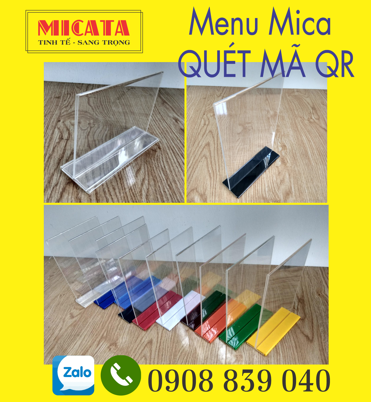 MENU MICA A4 A5 A6 10X20CM