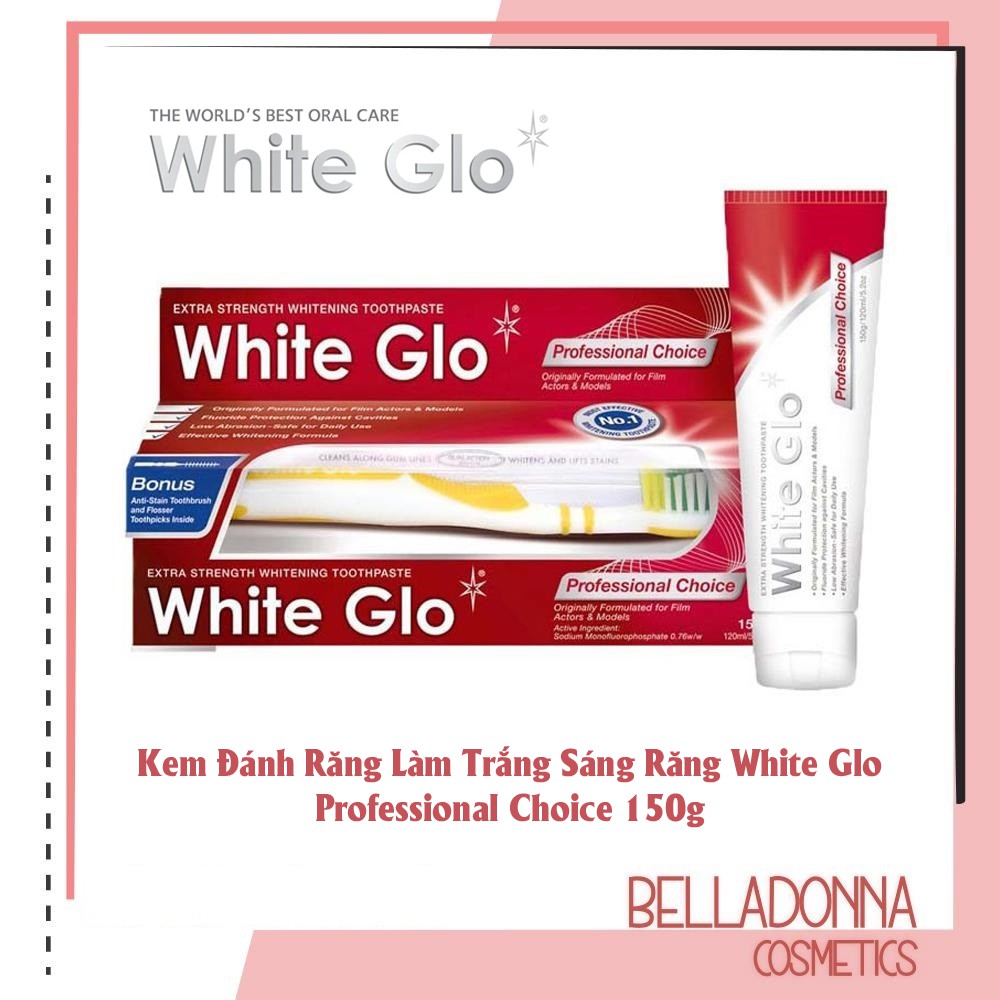 Kem Đánh Răng Làm Trắng Sáng Răng White Glo Professional Choice 150g
