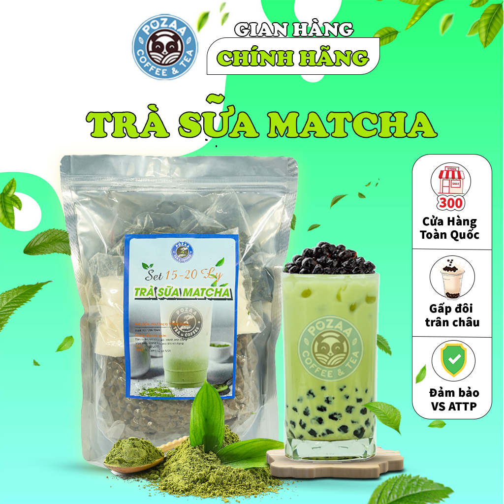 Set trà sữa Matcha tự pha 15-20 ly dễ làm tại nhà