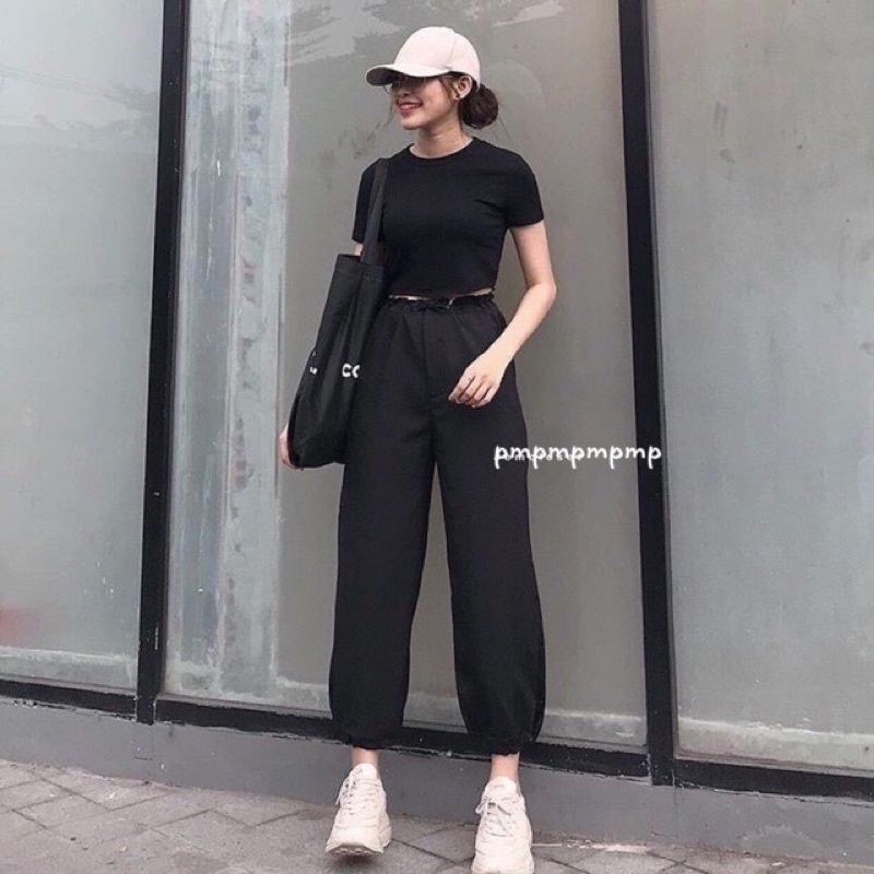 Set bộ đi chơi, set áo croptop bozip, quần bom tt6 cá tính, trẻ trung thời trang