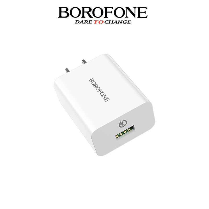 Củ sạc nhanh 18w borofone ba21 cổng usb, qc 3.0 cóc sạc dùng cho nhiều thiết bị - chính hãng