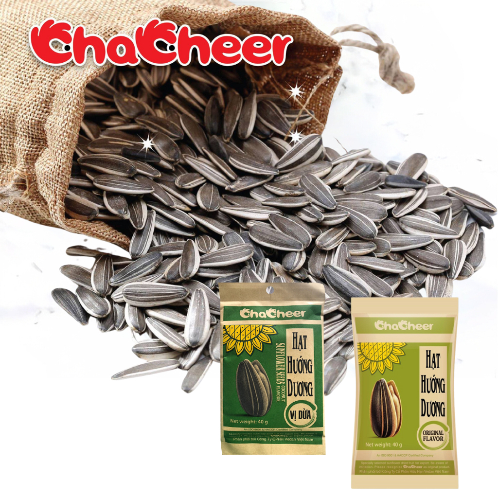 Combo 20 Hạt Hướng Dương CHACHEER Vị Dừa/Nguyên Vị 40g
