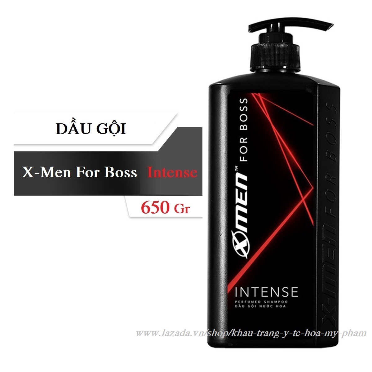 Dầu gội hương nước hoa X-Men For Boss Intense 650 gr - Mùi hương trầm đầy nội lực