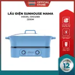 Lẩu Điện Hai Ngăn 6L Chính Hãng Sunhouse SHD4568, Công Suất Cao Lên Đến 2200W, Chống Dính Men Sứ Ceramic
