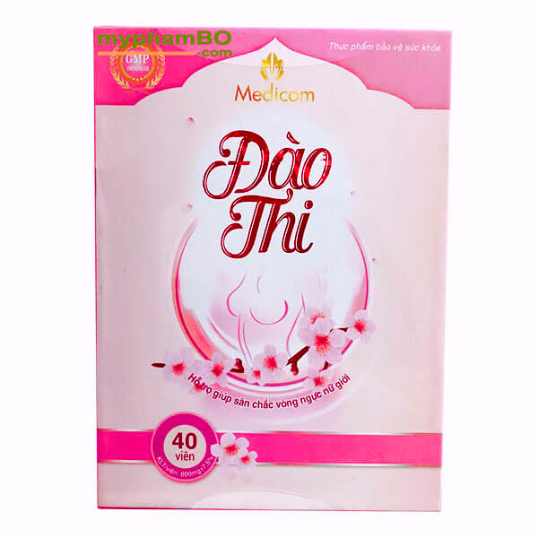 Viên uống ĐÀO THI Hộp 40 viên - hỗ trợ tăng kích thước vòng 1 hiệu quả, hàng chính hãng
