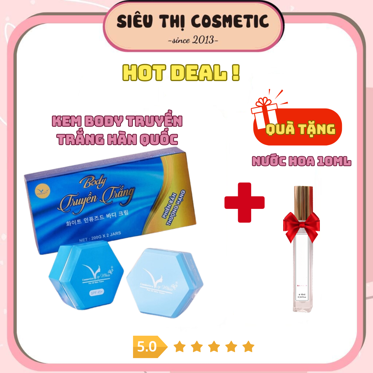 Combo Kem Body truyền tắng Hàn Quốc vip white + tặng nước hoa