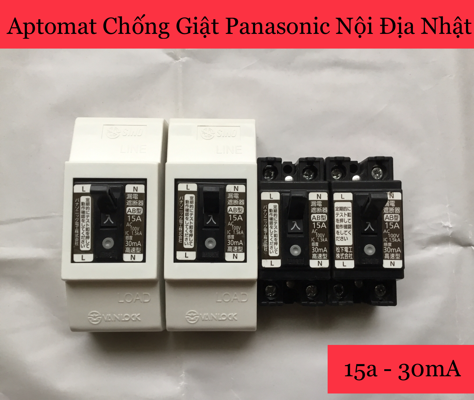 CB Chống Giật Máy Nước Nóng - Aptomat Chống Giật Nhật Bản 15A 30mA