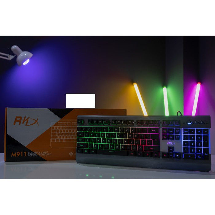 Bàn phím giả cơ warship, giả cơ rkx 911m cao cấp keyboard đèn led 7 màu rgb siêu đẹp - vpmax