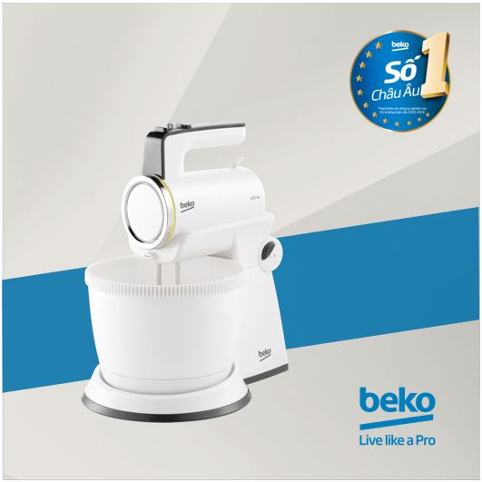 Máy đánh trứng để bàn Beko HMM7422W - Công suất 425W - Đạt tiêu chuẩn VSATTP của Bộ Y tế - Hàng chính hãng bảo hành 12 tháng