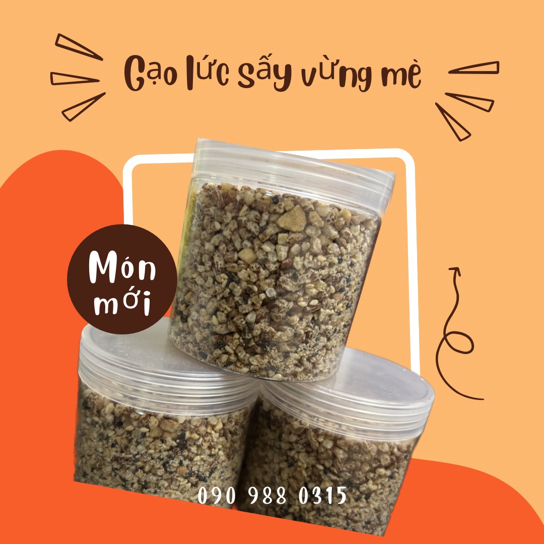 Thuần chay gạo lức sấy mè vừng bổ sung dưỡng chất, không ngũ vị tân, chay mặn đều dùng được