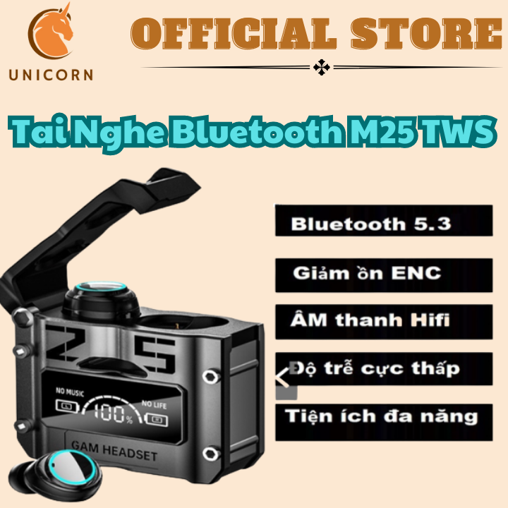 Tai Nghe Nhét Tai Gaming M25 TWS , Tai Nghe Bluetooth Gaming M25