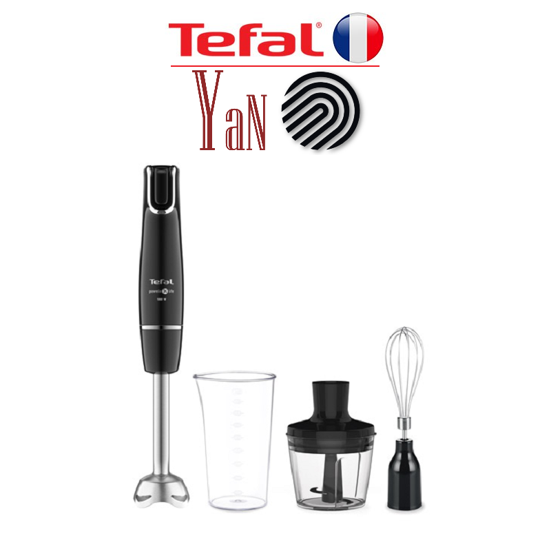 Máy xay sinh tố cầm tay thanh tay inox đánh trứng và cắt thịt 0.8L Tefal Infiny Force HB943838 1000W - Hàng chính hãng