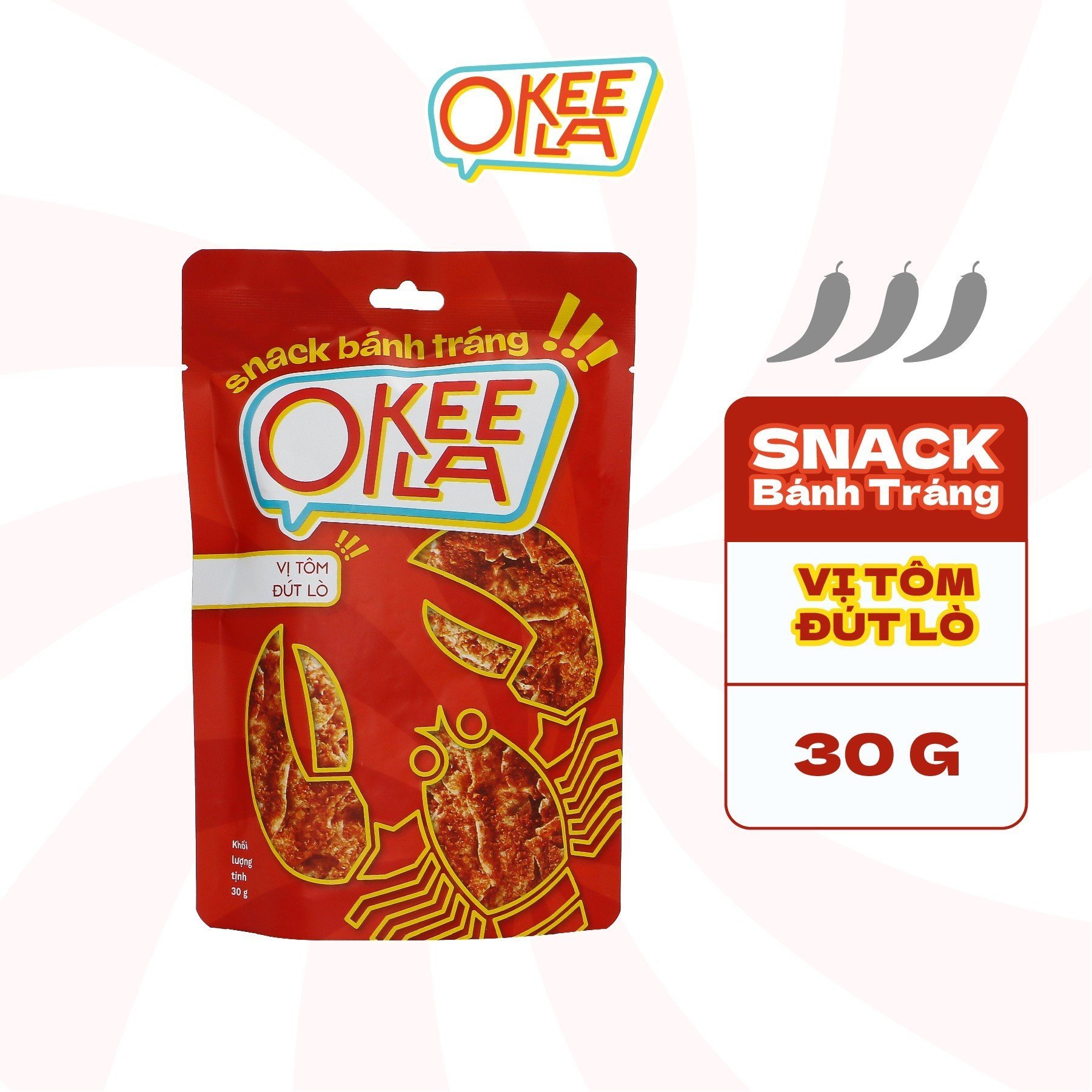 Snack Bánh Tráng OKEELA Vị Tôm Đút Lò - Túi 30g