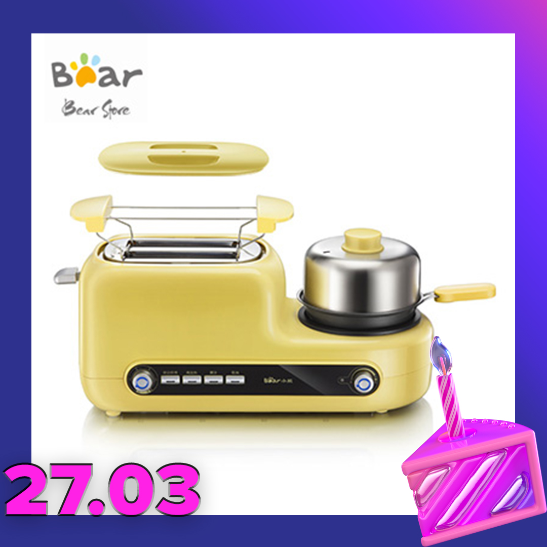 Máy nướng bánh mì kèm bếp mini, máy làm đồ ăn sáng đa năng Bear DSL-A02Z1 - HÀNG CHÍNH HÃNG BẢO HÀNH 12 THÁNG