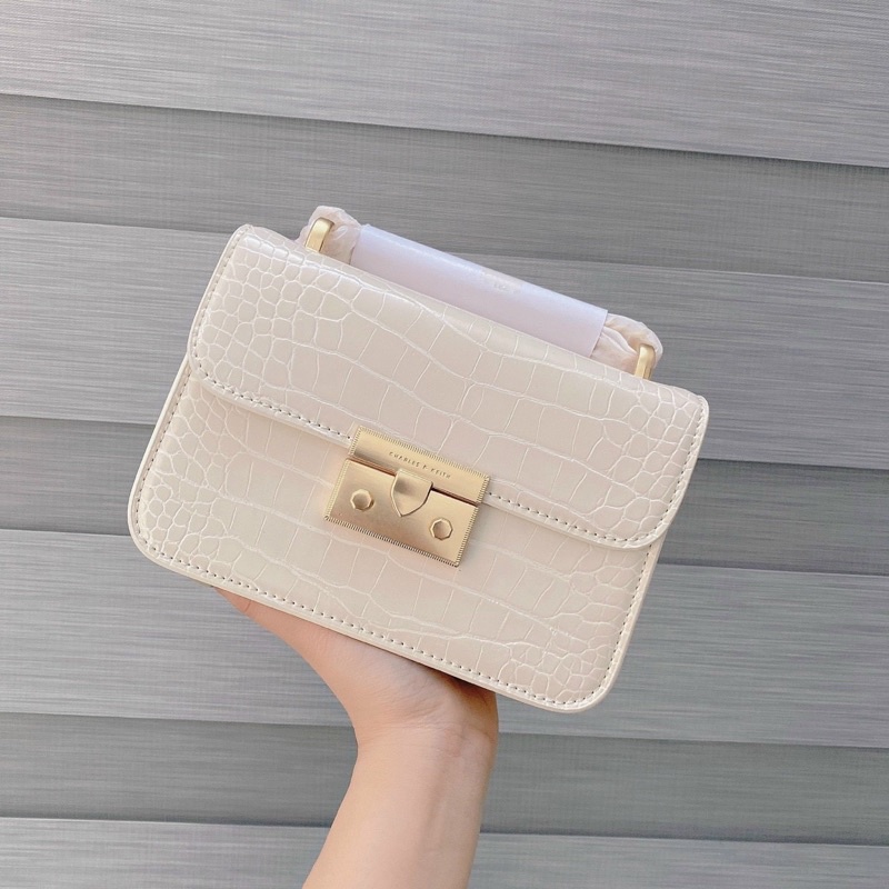 Túi cê kaa da rắn khoá size 18 dáng hộp chất đẹp