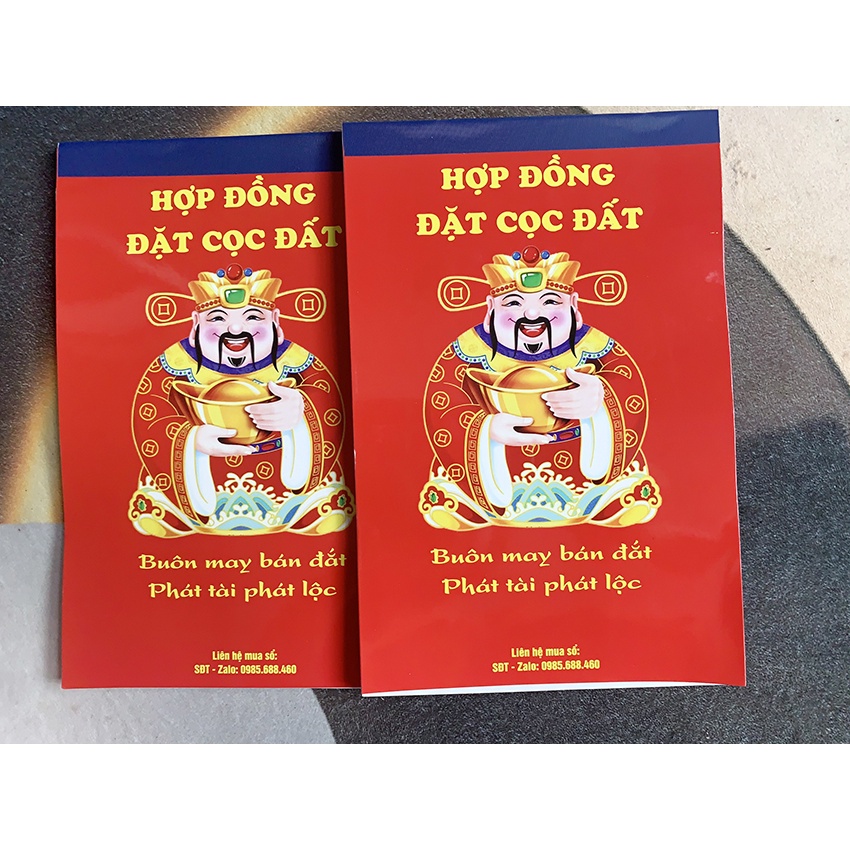 Combo 2 sổ hợp đồng đặt cọc nhà đất 3 liên mẫu mới