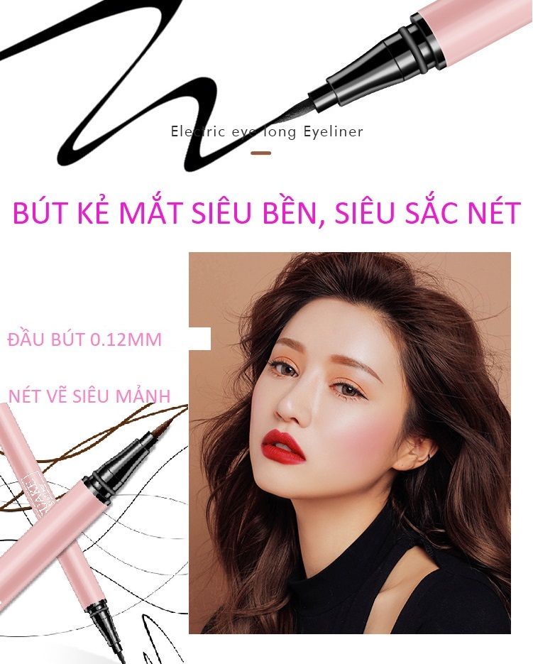 Bút kẻ mắt, eyeliner siêu bền, siêu sắc nét mèo hồng hàng nội địa Trung MAT10