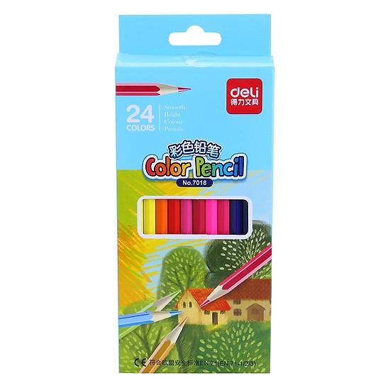 Chì màu 24 màu 7018 deli