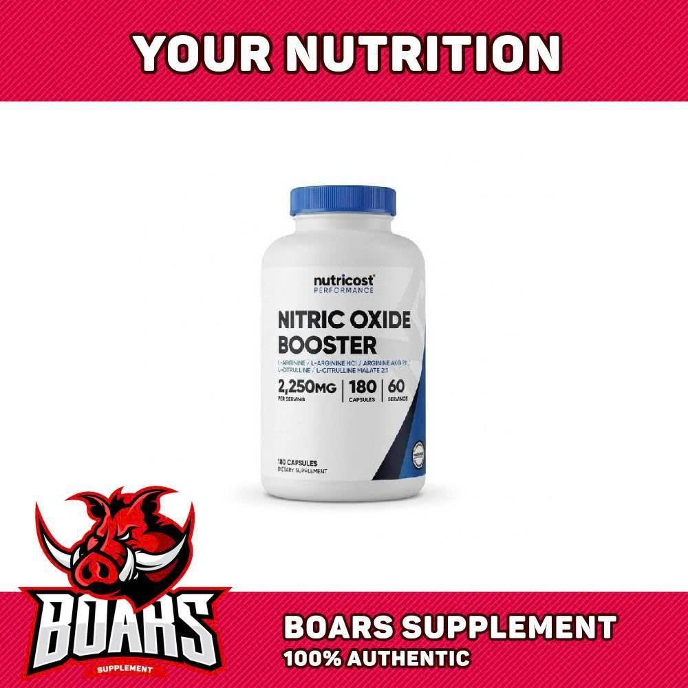 Viên Uống Nutricost Nitric Oxide Booster 2250mg (180 Viên) - Tăng Cường Hiệu Suất Tập Luyện