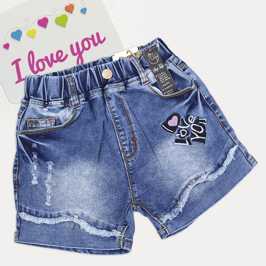 Quần short jean thun cho bé gái size đại