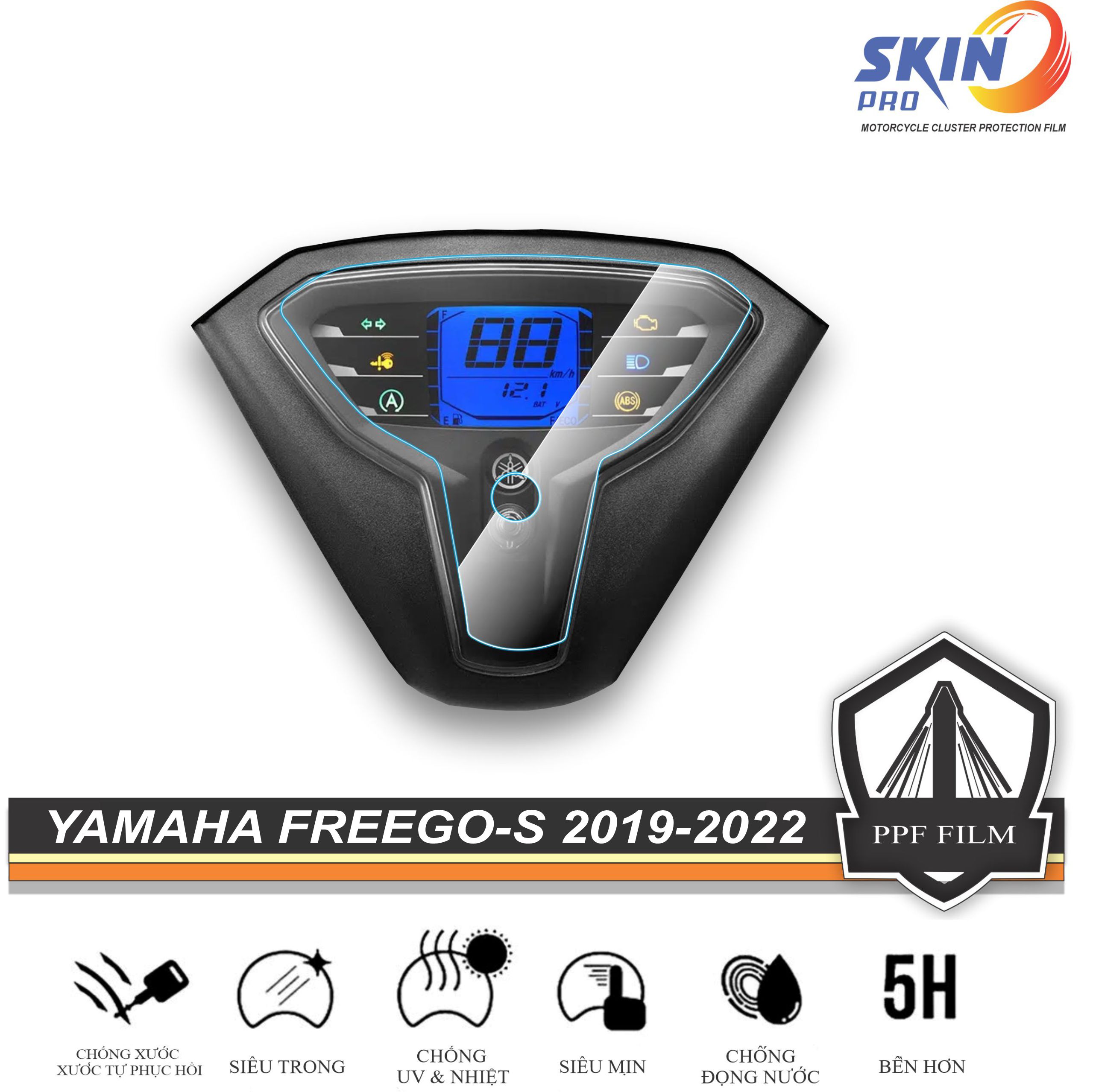 FREEGO FREEGO S Miếng dán PPF bảo vệ và làm mới mặt đồng hồ YAMAHA FREEGO FREEGO S 2019 - 2022 - PPF CAO CẤP - TỰ PHỤC HỒI XƯỚC