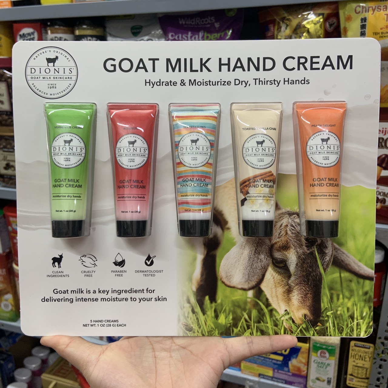 Set 5 tuýp kem dưỡng da tay sữa dê Dionis Goat Milk Hand Cream - EDS Hàng Mỹ