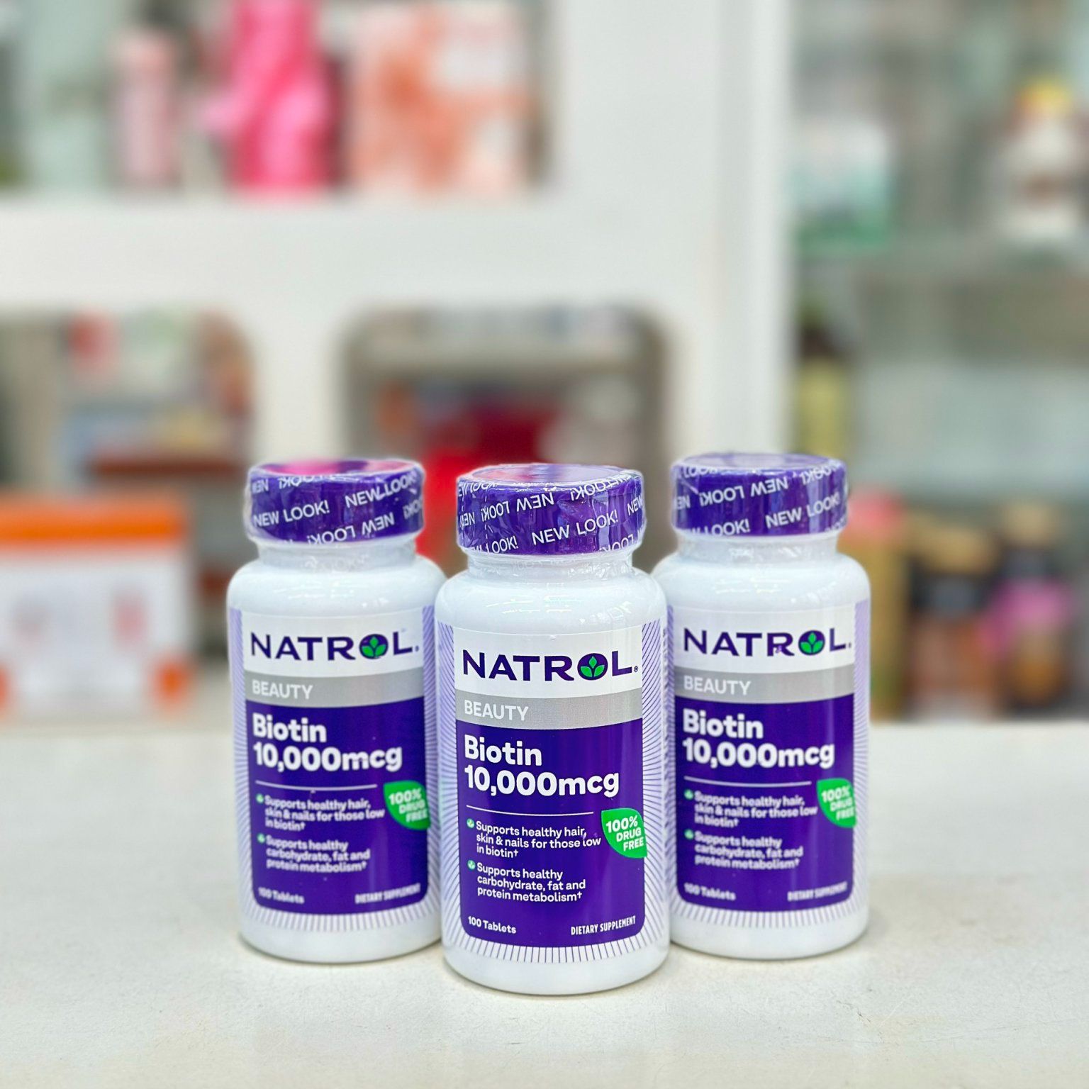 Viên uống hỗ trợ mọc tóc natrol biotin 10,000 mcg