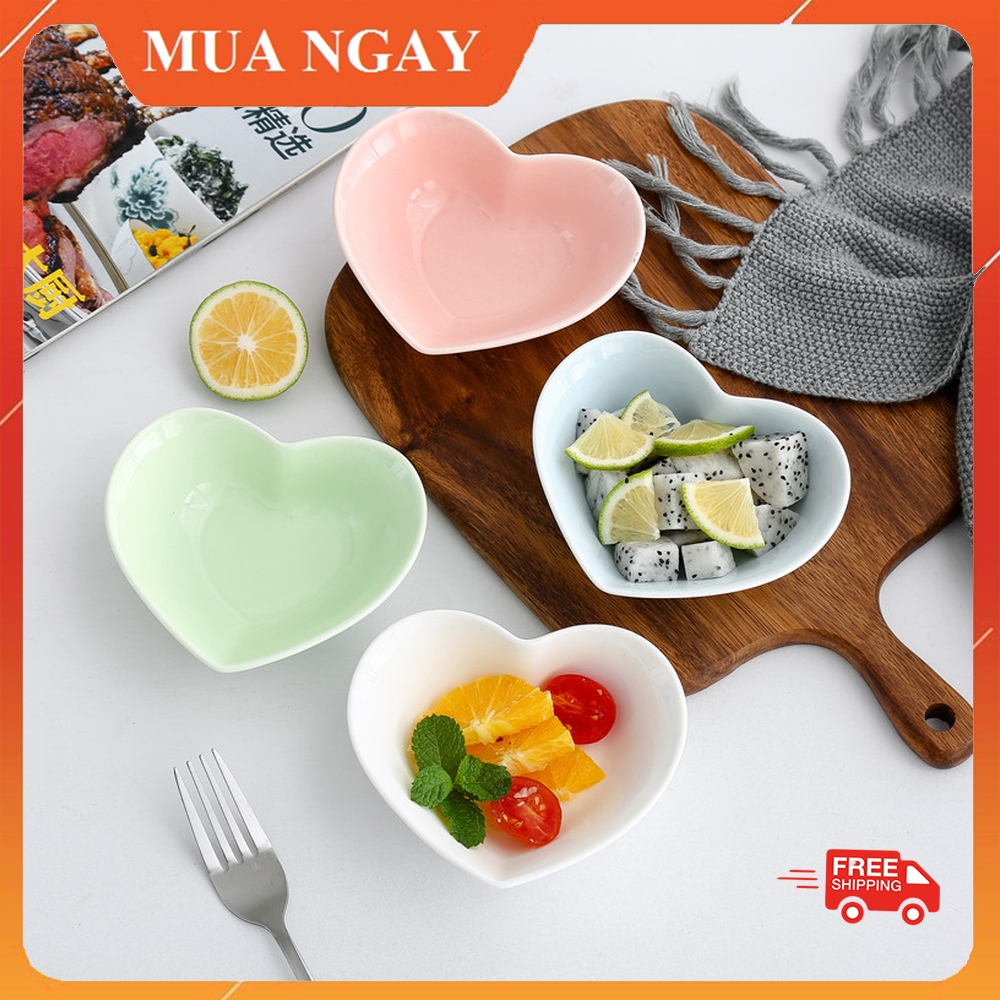 Bát ăn dặm gốm sứ hình trái tim cho bé 150ml kidota
