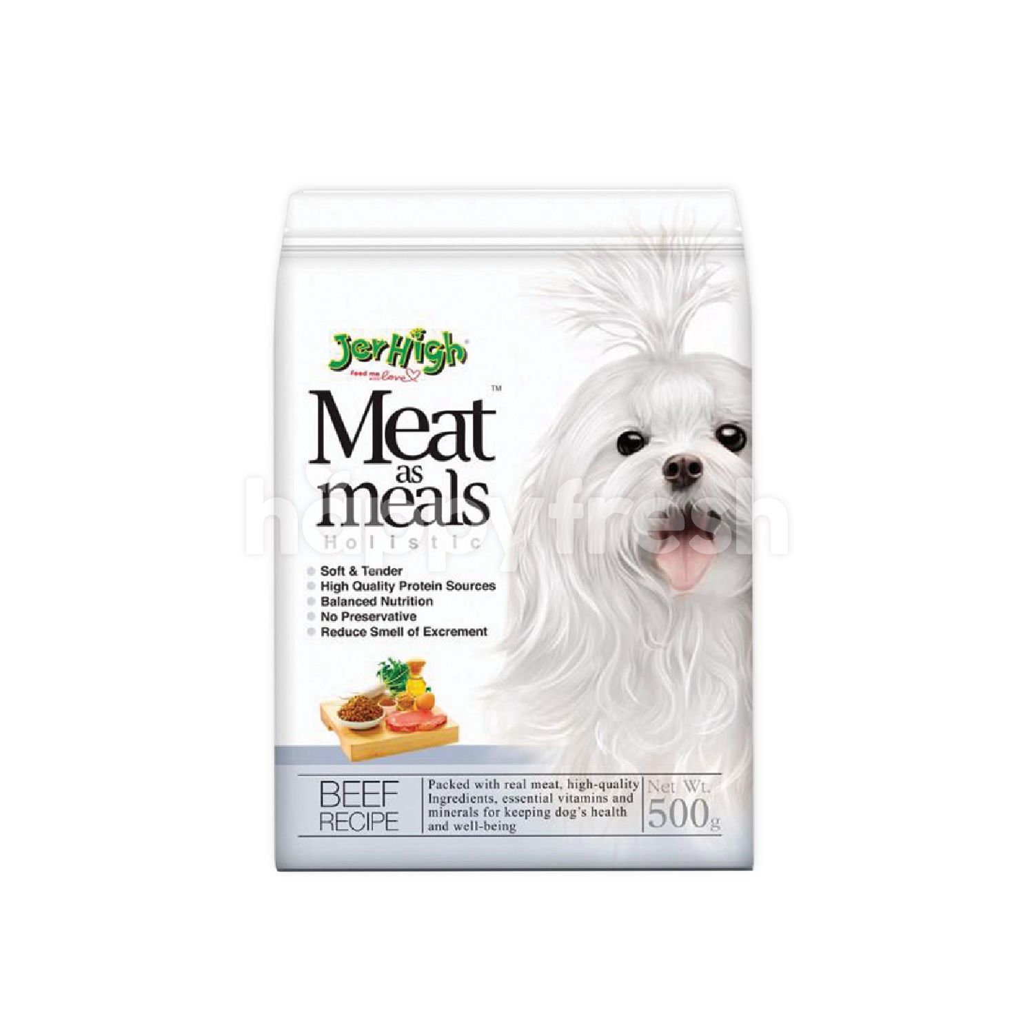 Thức ăn hạt khô cho chó JerHigh Meat as Meals 500g vị thịt bò / cá hồi
