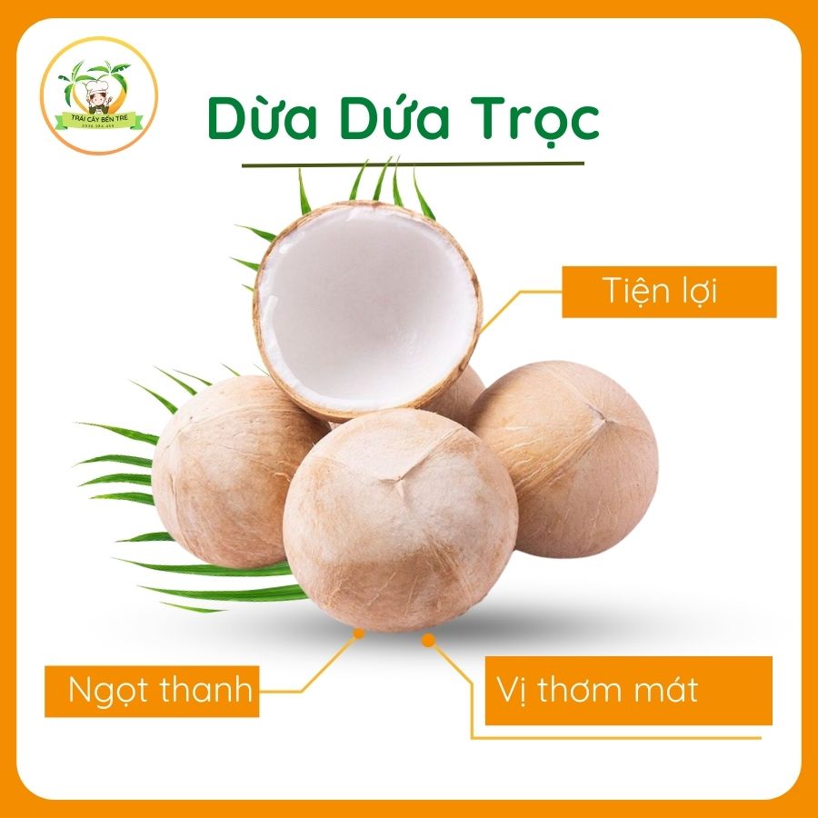 Dừa Dứa Gọt Trọc Vị Thanh, Thơm Ngon - 500 - 600g trái