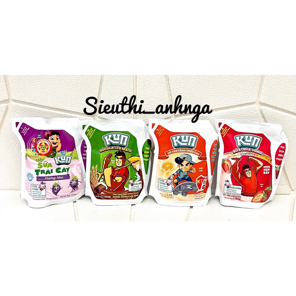 Sữa chua uống tiệt trùng lif kun túi 110ml