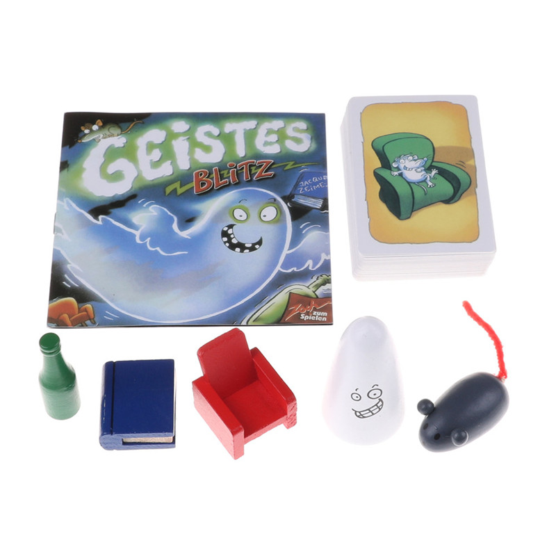 Rong Rong shop Geistes Trò chơi cờ bàn Blitz 1 trò chơi cờ bàn 2-8 người chơi Quà tặng tốt nhất cho trẻ em Thẻ hướng dẫn tiếng Anh Trò chơi phản ứng